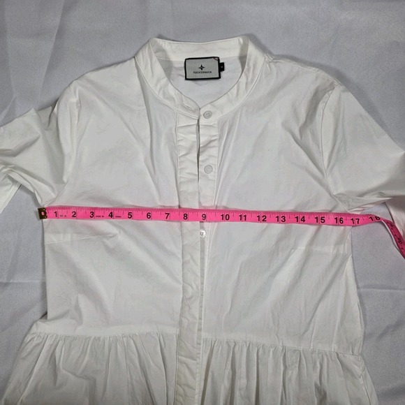 Tuckernuck Women's White Cotton Poplin Royal Shirt Dress Mini Length size M - Picture 9 of 12